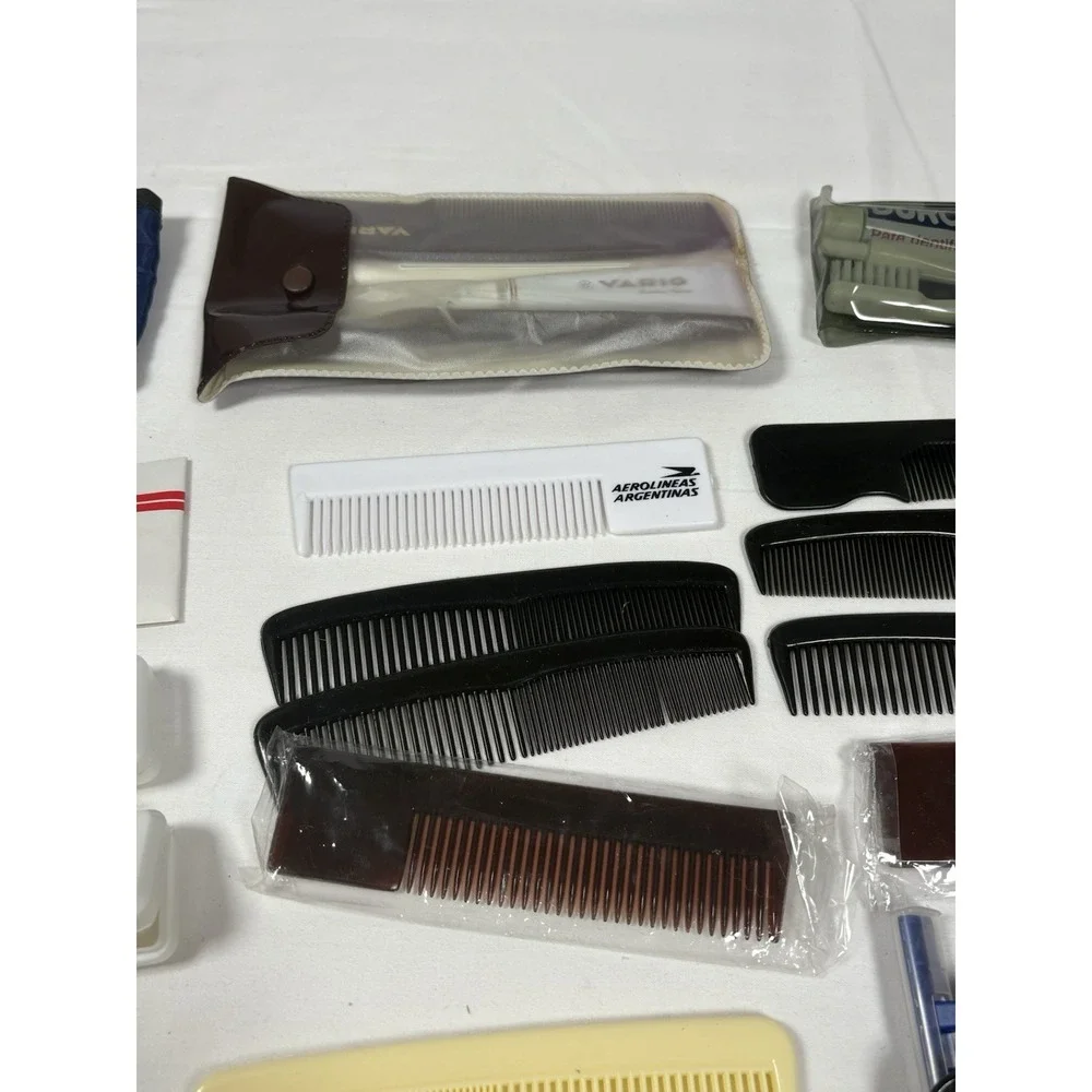 Vintage Airline Amenity Kits Lot TWA Varig Continental Travel Grooming Kit